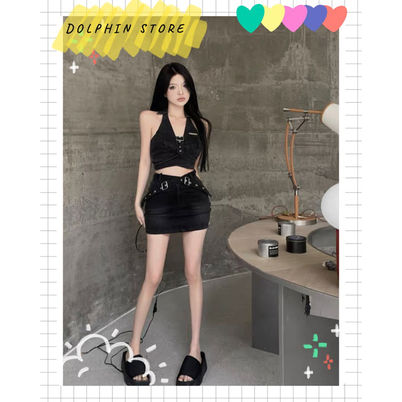 -Set jean bigsize - set đồ y2k bigsize - set áo croptop kèm chân váy bigsize - set đồ đi chơi bigsize
