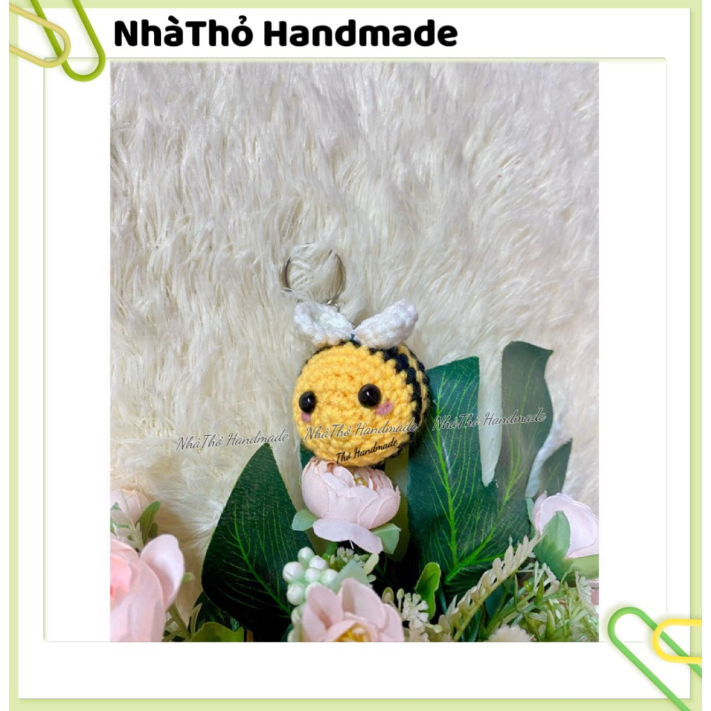 [ Handmade ] Móc khóa len con ong