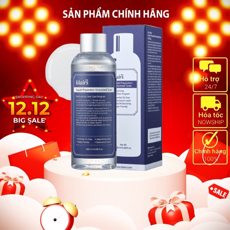 Nước Hoa Hồng Không Mùi Dear Klairs Dưỡng Ẩm Da Và Làm Mềm Da 180ml