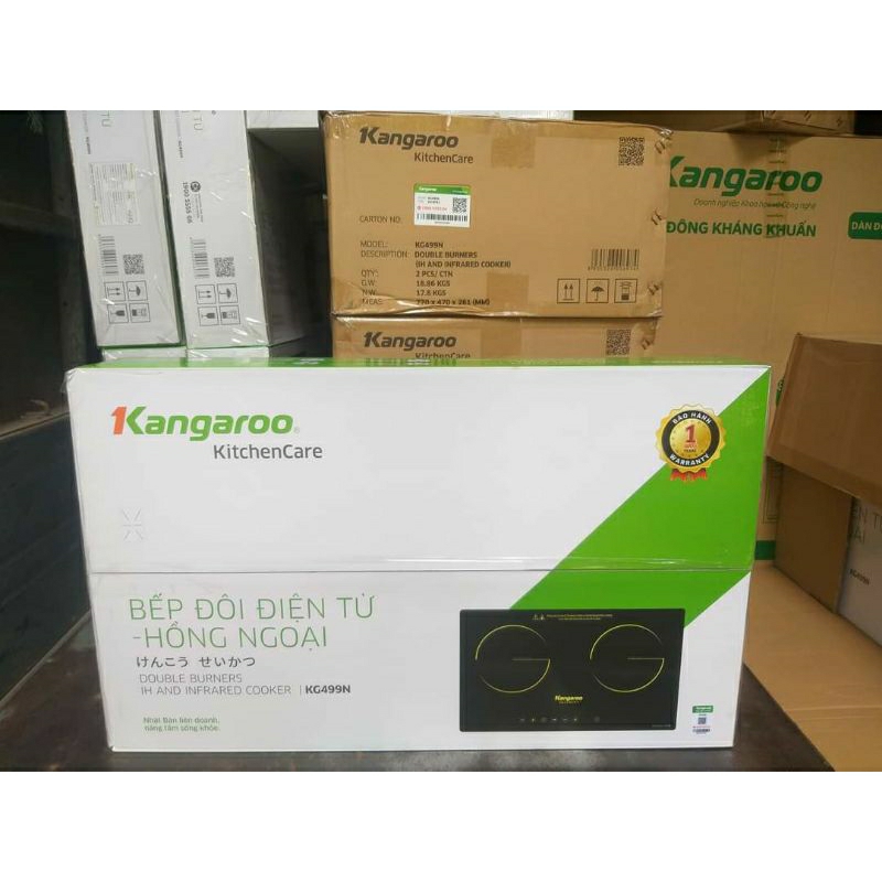 Bếp điện từ đôi kangaroo 1 bên từ 1 bên hồng ngoại kg499N hàng chính hãng bảo hành 12 tháng