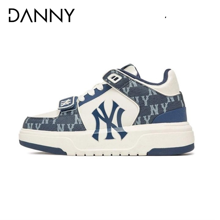 Giày Thể Thao MLB CHUNKY LINNER MONOGRAM 2023, Giày Sneaker NY Xanh Navy Full Box