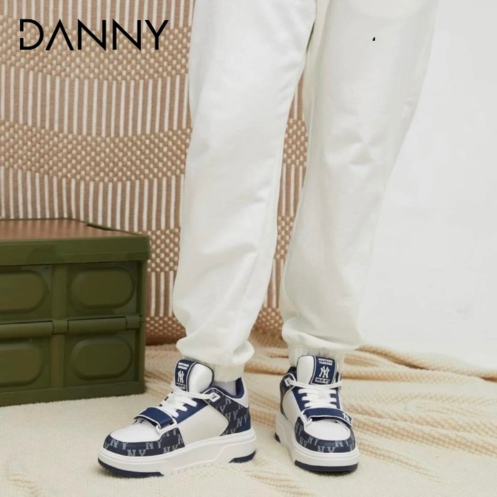 Giày Thể Thao MLB CHUNKY LINNER MONOGRAM 2023, Giày Sneaker NY Xanh Navy Full Box