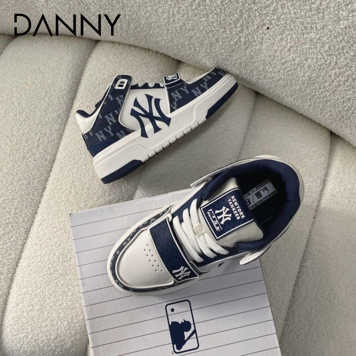 Giày Thể Thao MLB CHUNKY LINNER MONOGRAM 2023, Giày Sneaker NY Xanh Navy Full Box