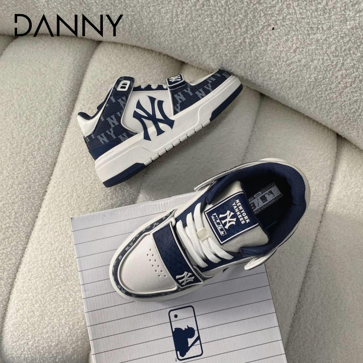 Giày Thể Thao MLB CHUNKY LINNER MONOGRAM 2023, Giày Sneaker NY Xanh Navy Full Box
