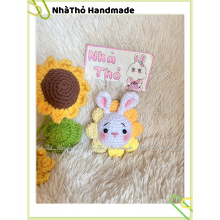 Móc khoá len bông hoa gấu, thỏ, heo Handmade 🐰🐷🌼