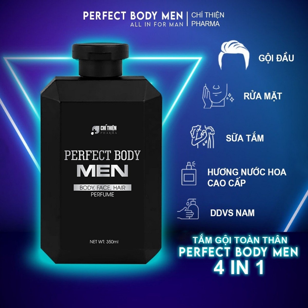 Dầu gội nam 4in1 Perfect Body Men- Chí Thiện hương nước hoa cao cấp 350ml
