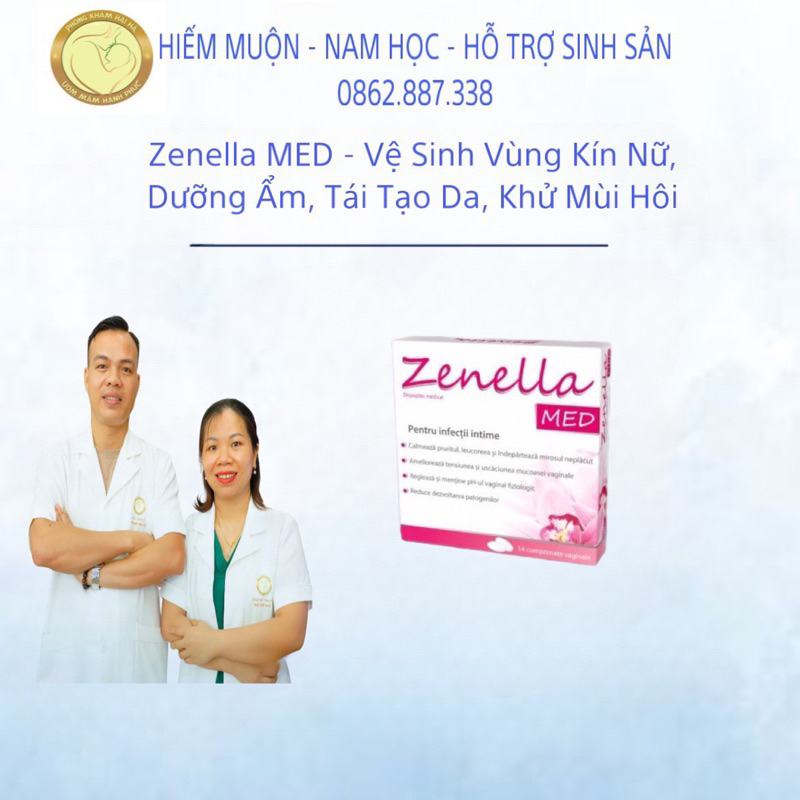 Zenella MED - Vệ Sinh Vùng Kín Nữ, Dưỡng Ẩm, Tái Tạo Da, Khử Mùi Hôi