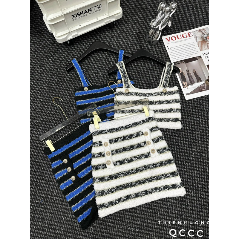 Set Váy Len Kẻ Bal man QC L1