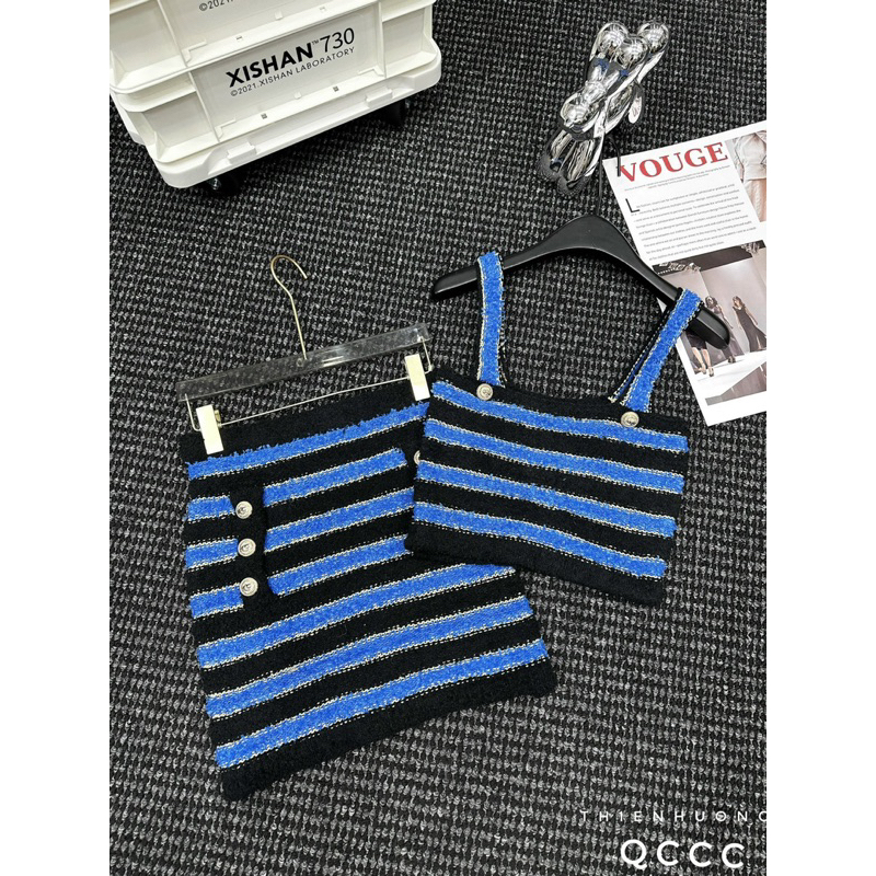 Set Váy Len Kẻ Bal man QC L1