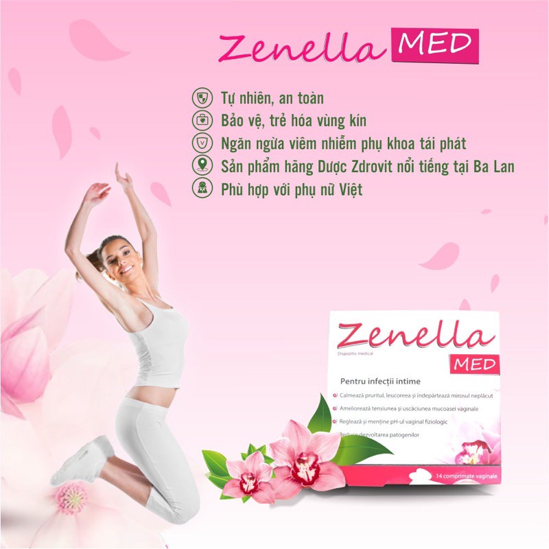 Zenella MED - Vệ Sinh Vùng Kín Nữ, Dưỡng Ẩm, Tái Tạo Da, Khử Mùi Hôi