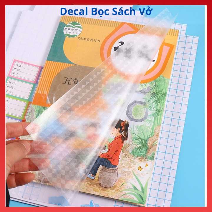 Decal Bọc Sách Vở 10 Tờ, Chống Rách,Chống Nước Trong Suốt Nhiều Kích Cỡ Đơn Giản Tiện Dụng Phù Hợp Với Học Sinh