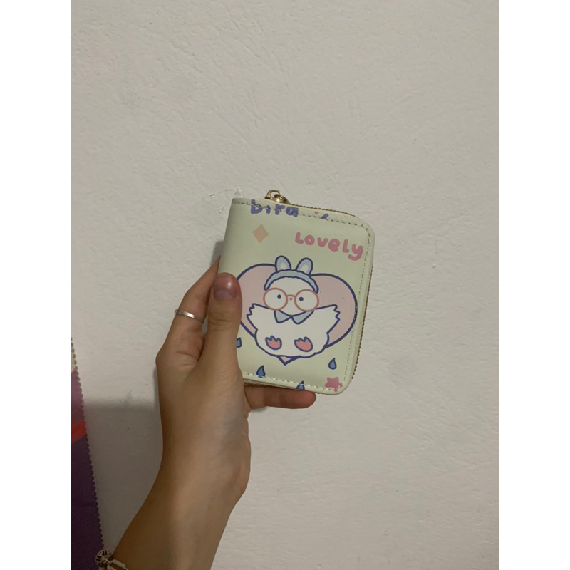 Ví Ngắn Mini Nữ Cầm Tay Có Khóa Kéo Họa Tiết Hoạt Hình Dễ Thương