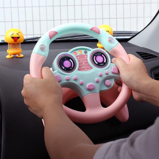 Đồ Chơi Vô Lăng Lái Xe Ô Tô Cho Bé, Có Đèn Có Nhạc Cho Bé, Xoay 360 Độ