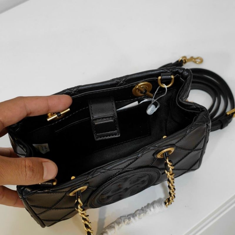 Túi T0RY BURCH FLEMING SOFT MINI CHAIN TOTE - BLACK💥 SIÊU SANGl