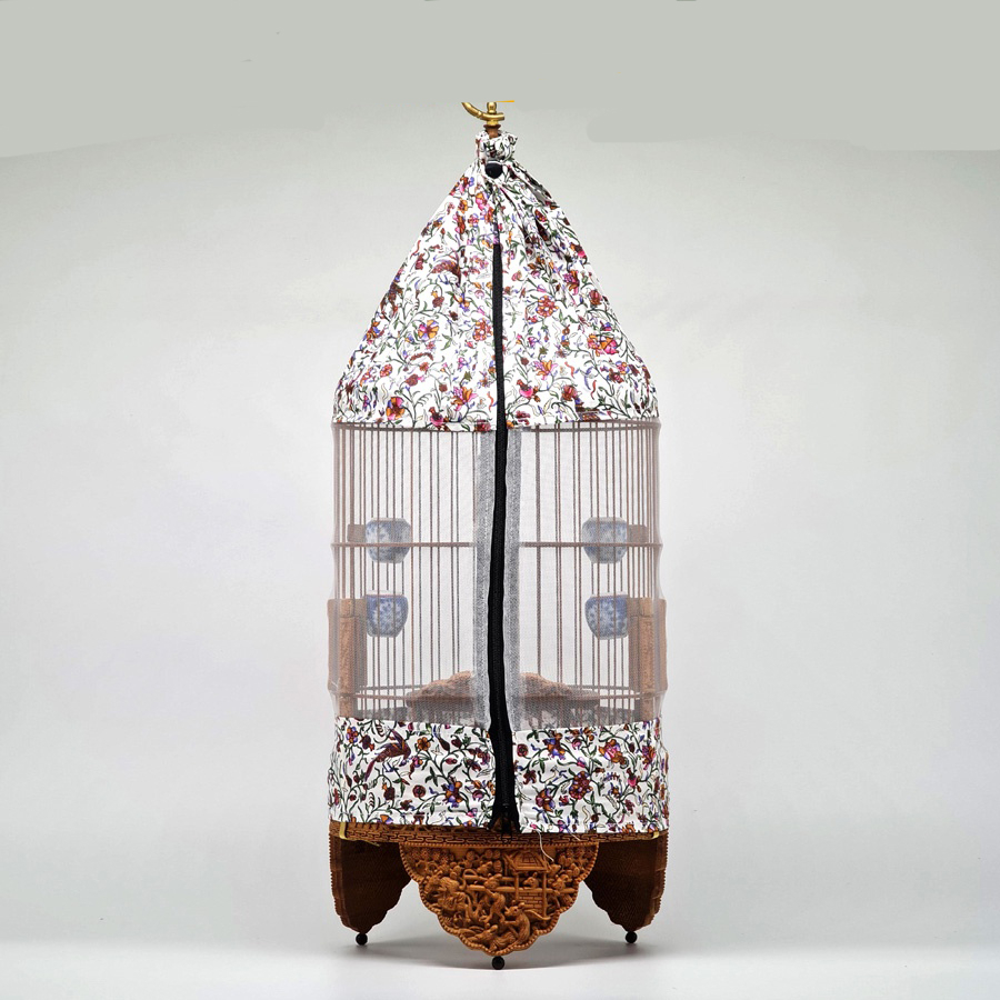 Áo lồng khuyên hoa văn - Vải che cho lồng khuyên đẹp