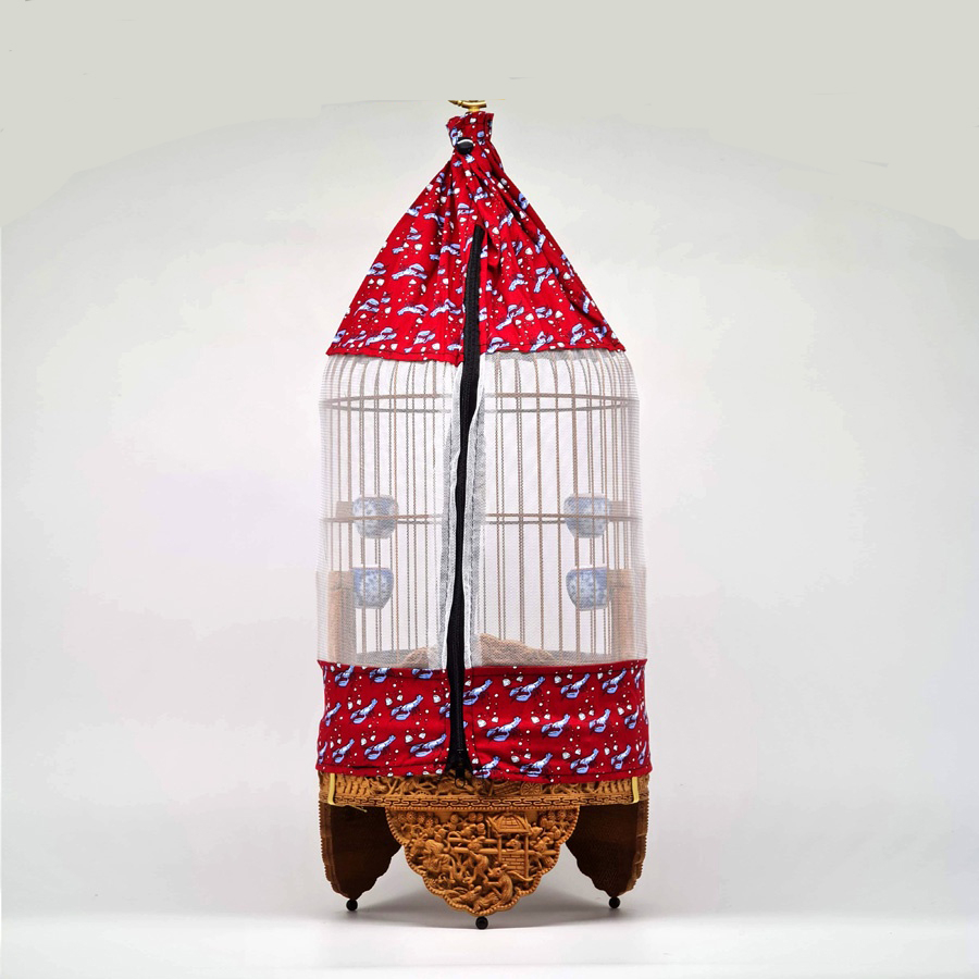 Áo lồng khuyên hoa văn - Vải che cho lồng khuyên đẹp