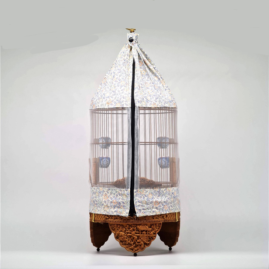 Áo lồng khuyên hoa văn - Vải che cho lồng khuyên đẹp