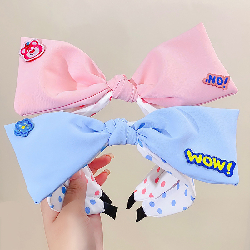 Bờm cài tóc thắt nơ bọc vải bản to cho bé gái họa tiết trái cây dễ thương phong cách Hàn Quốc BBT