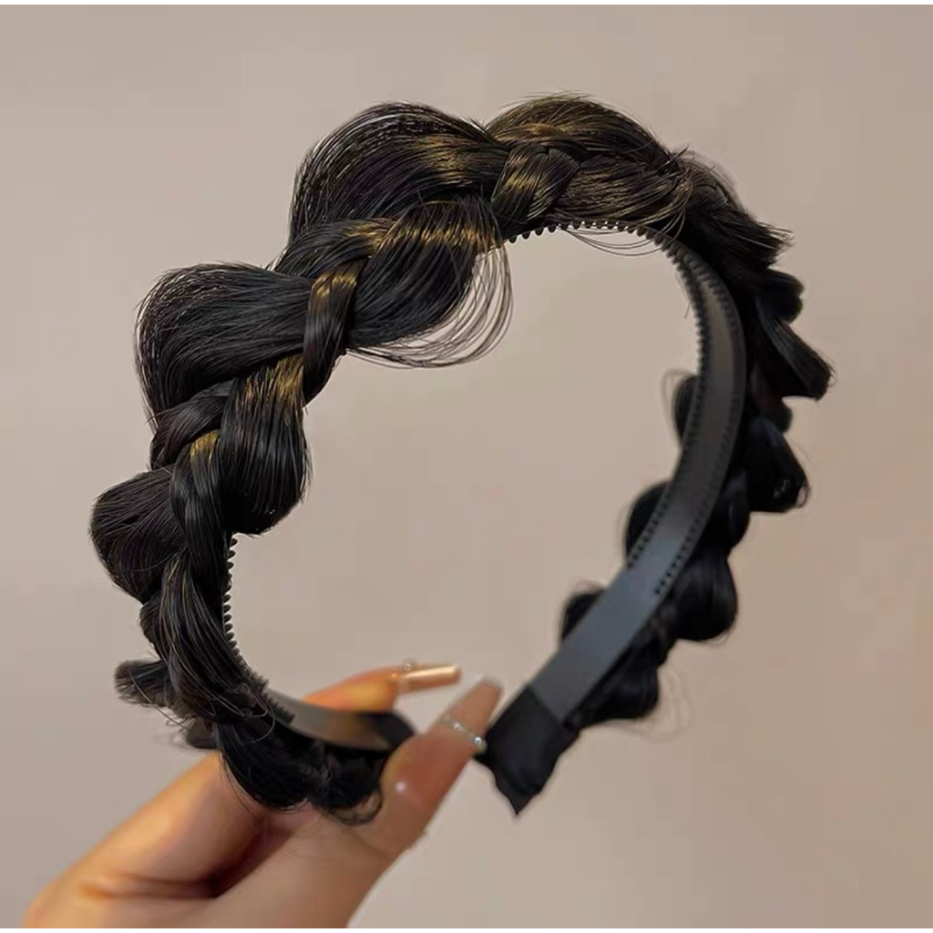 Băng đô bính tóc giả shop Koty, Bờm tết tóc giả tơ không bóng có răng cài TG445