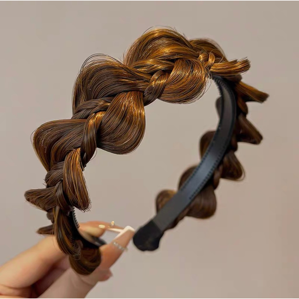 Băng đô bính tóc giả shop Koty, Bờm tết tóc giả tơ không bóng có răng cài TG445