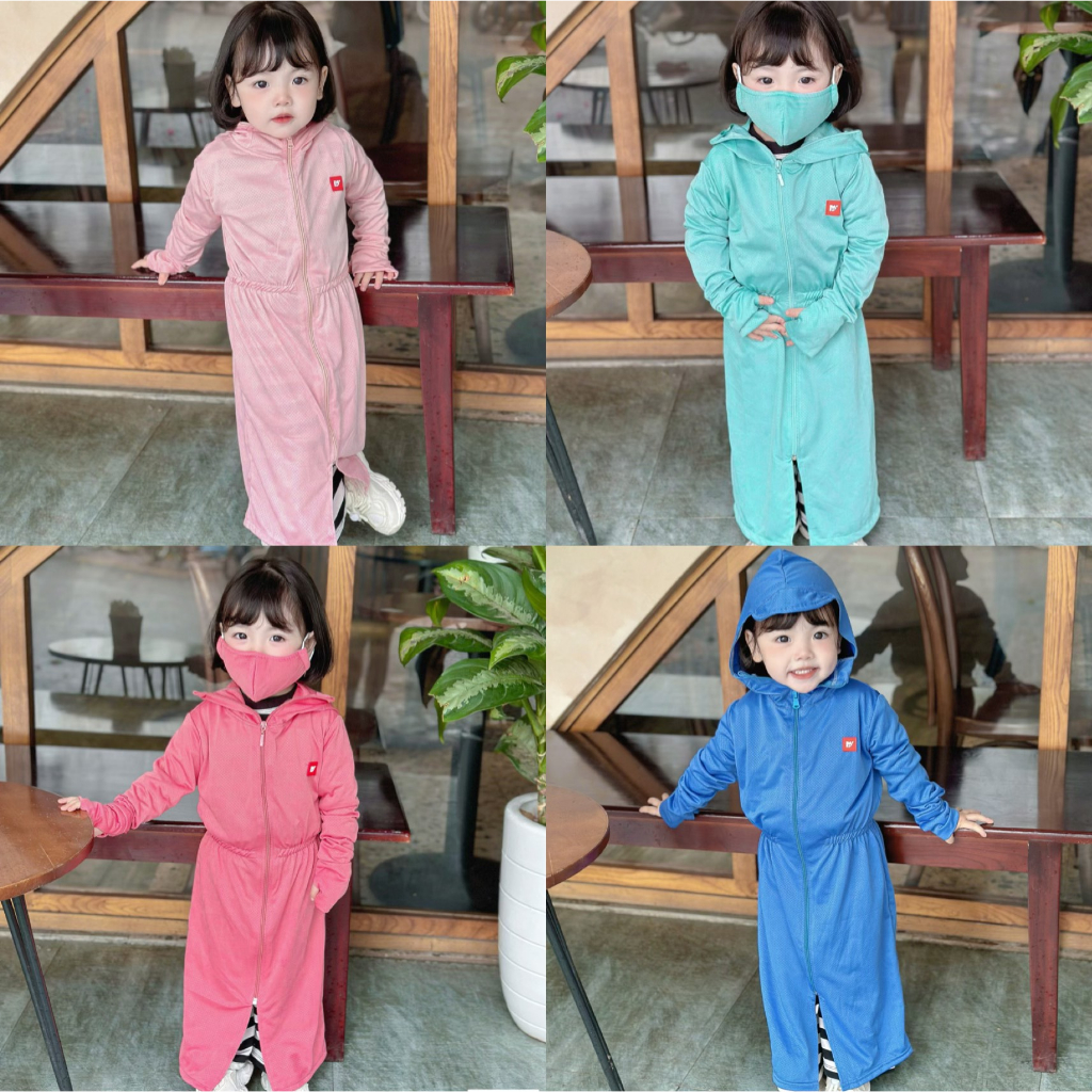 💙 áo chống nắng cho bé 💙 áo chống nắng toàn thân cho bé gái, bé trai - size từ 8-32kg