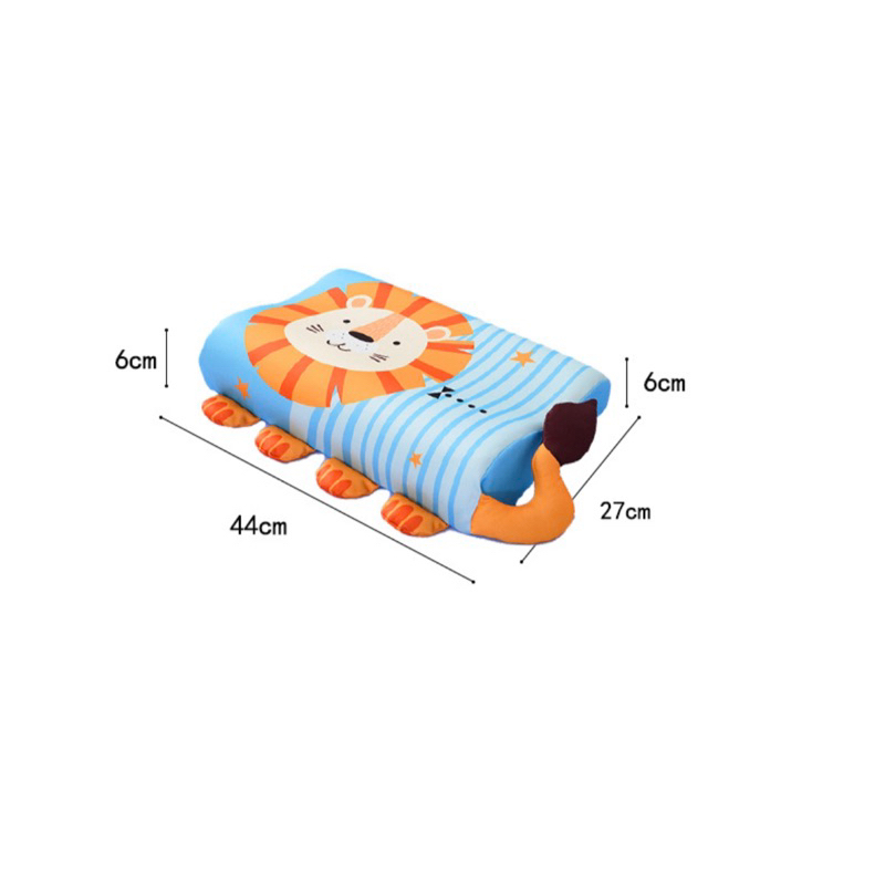 Gối cao su trẻ em hình thú vải thun lạnh mát mẻ hoạ tiết dễ thương giúp nâng đỡ cổ vai gáy