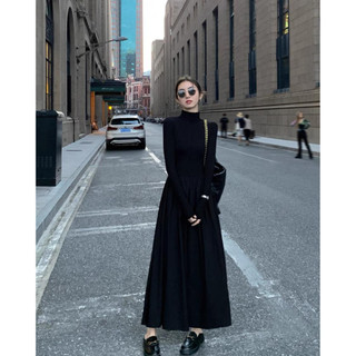 Váy cổ lọ nhún ly eo dài tay xoè Eclipse Clothing