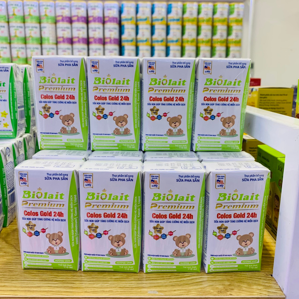 1 THÙNG 48 HỘP SỮA BỘT PHA SẴN BIOLAIT COLOS GOLD 24H 110ML GIÚP TĂNG CƯỜNG HỆ MIỄN DỊCH HƯƠNG VANI