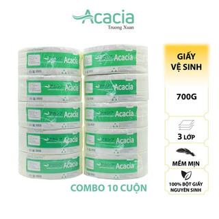 Combo 10 cuộn Giấy vệ sinh công nghiệp ACACIA - 700 g