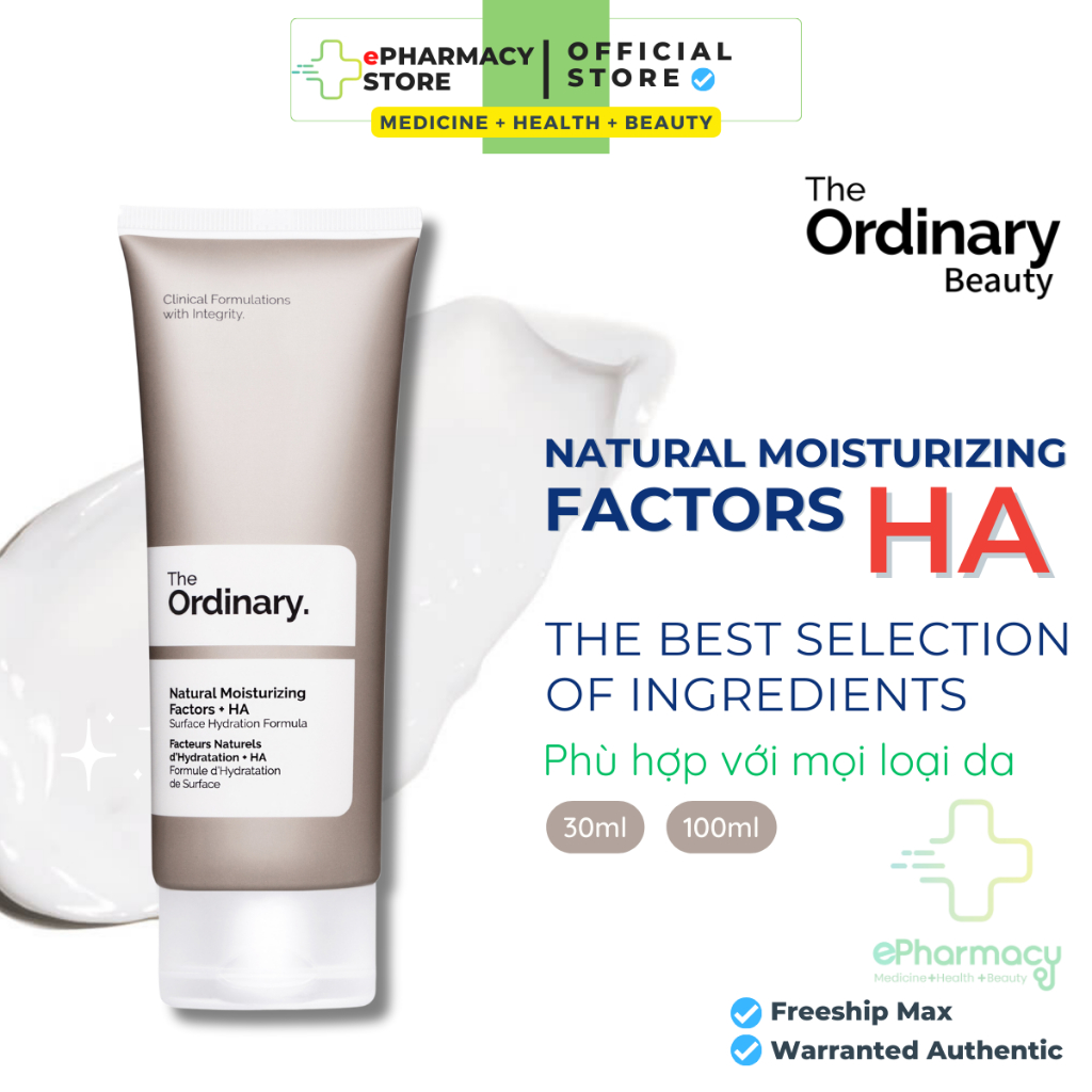 The Ordinary Natural Moisturizing Factors + HA - Kem Dưỡng Ẩm The Ordinary khóa ẩm mềm mịn da