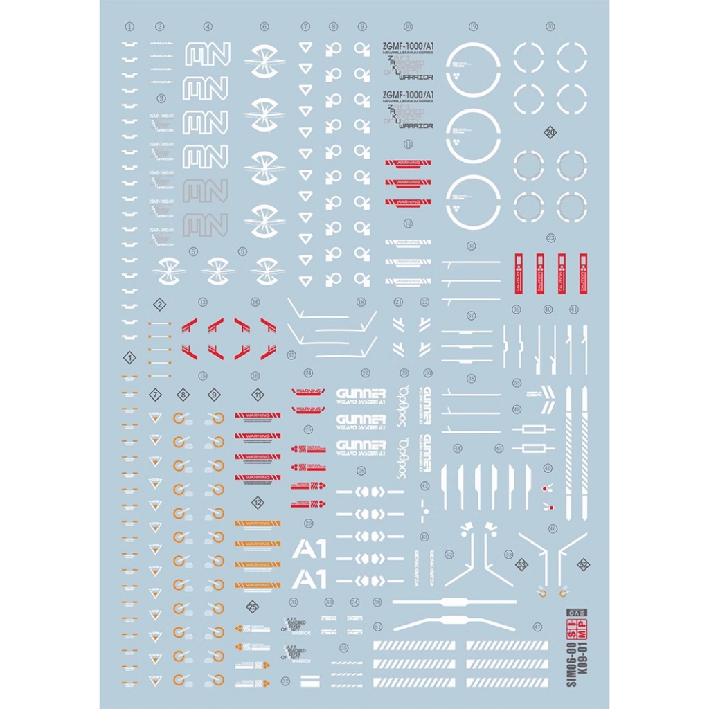 Đề can - Decal nước cho mô hình lắp ráp MG Zaku Warrior Luna ver