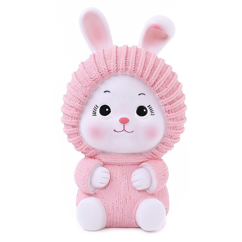 Tượng tô màu CÔ BÉ MŨ LEN thạch cao size lớn 18-24cm