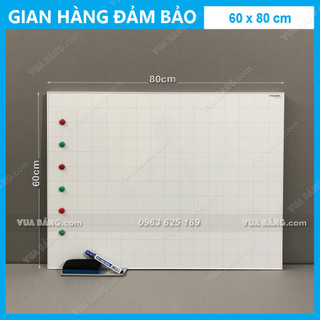 Bảng Từ Trắng Viết Bút Lông, KT: 0,6x0,8m (Tặng 1 khay bút, 1 bút dạ, 1 xóa bảng, 6 nam châm)