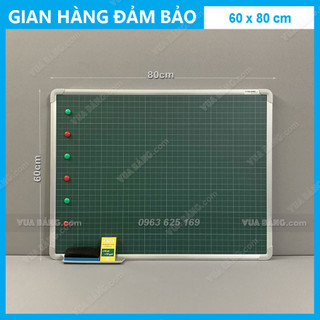 Bảng Từ Xanh Kẻ Ô Ly Viết Phấn, KT: 0,6x1,0m (Tặng 1 khay, 1 hộp phấn, 1 xóa bảng, 6 nam châm)