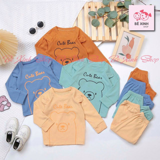 Đồ bộ quần áo dài tay len tăm cho bé trai bé gái  Quần áo thu đông đồ ngủ cho bé CUTE BEAR