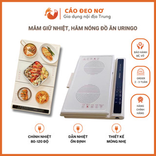   Chính hãng  Mâm Giữ Nhiệt Hâm Nóng Đồ Ăn URINGO Cao Cấp Bảo Hành 6 Tháng - Cáo Đeo Nơ 