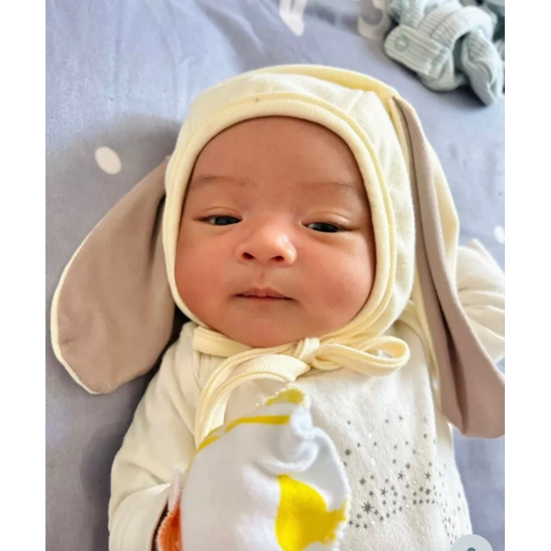 Bao Kids ❤ Mũ Cotton Tai Thỏ Dài Co Giãn Dễ Thương Cho Bé 0-4 Tuổi