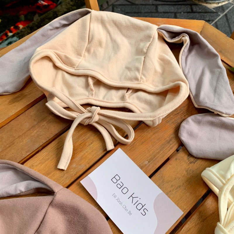 Bao Kids ❤ Mũ Cotton Tai Thỏ Dài Co Giãn Dễ Thương Cho Bé 0-4 Tuổi