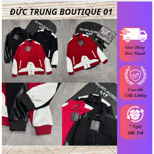 Bomber Vasity Đê Gờ Mix Họa Tiết Da Lộn 3 Màu HOTTREND 2023