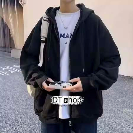 Áo Khoác Nỉ Mũ Xám Ce Lin3 ❤ Áo Khoác Dày Dặn Dáng Rộng Nam Nữ NVA607