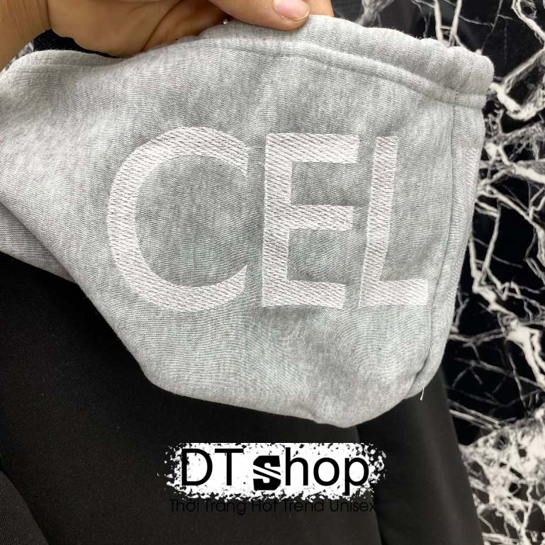 Áo Khoác Nỉ Mũ Xám Ce Lin3 ❤ Áo Khoác Dày Dặn Dáng Rộng Nam Nữ NVA607