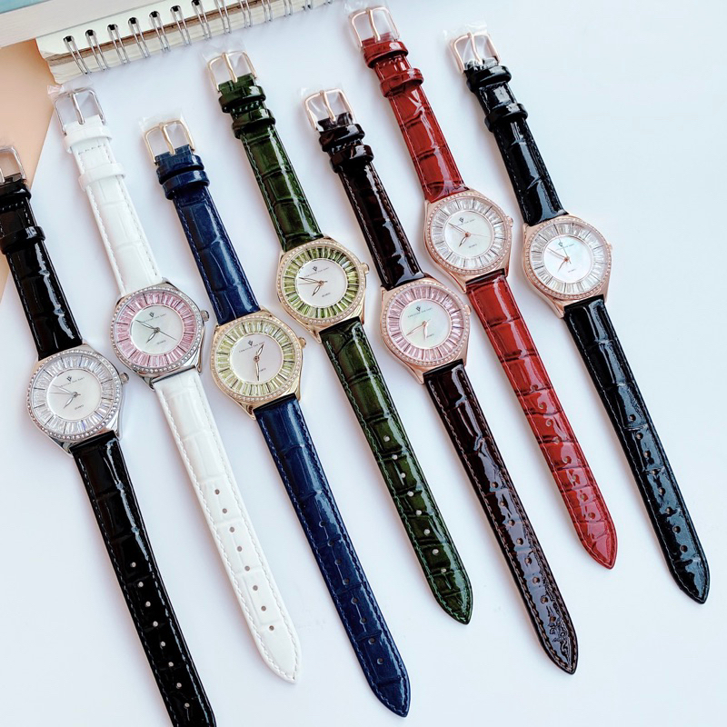 Đồng hồ nữ Christian Van Sant mặt tròn dây đen chính hãng