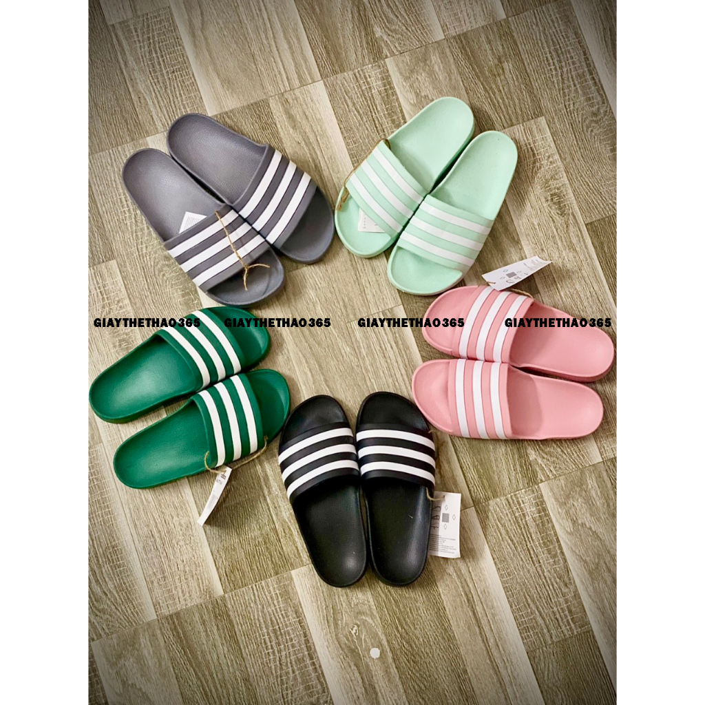 Dép nam quai ngang đúc nguyên khối 3 sọc nam nữ,dép đúc chống trơn trượt ful box-store genz