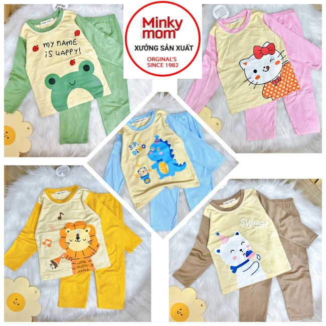 (7-28KG DƯỚI 6 TUỔI) Bộ Dài Tay Thu Đông Cho Bé LDD38 Chất Thun Lạnh Cao Cấp Mềm Mịn Thoáng Mát MINKY MOM Cho Bé