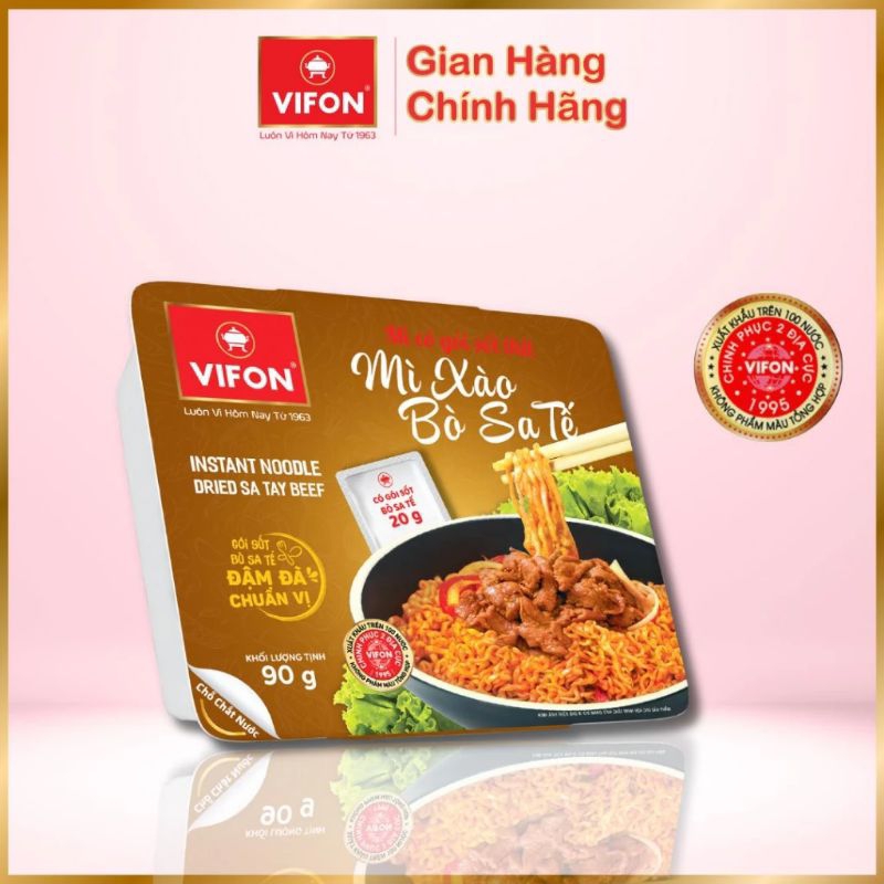 Combo 5 khay mì Vifon Mì tương đen/ Bò xào sa tế/ Mì xào hải sản/ Mì xào Spaghetti/ Mì trộn pad Thái/ Tôm chua cay thái
