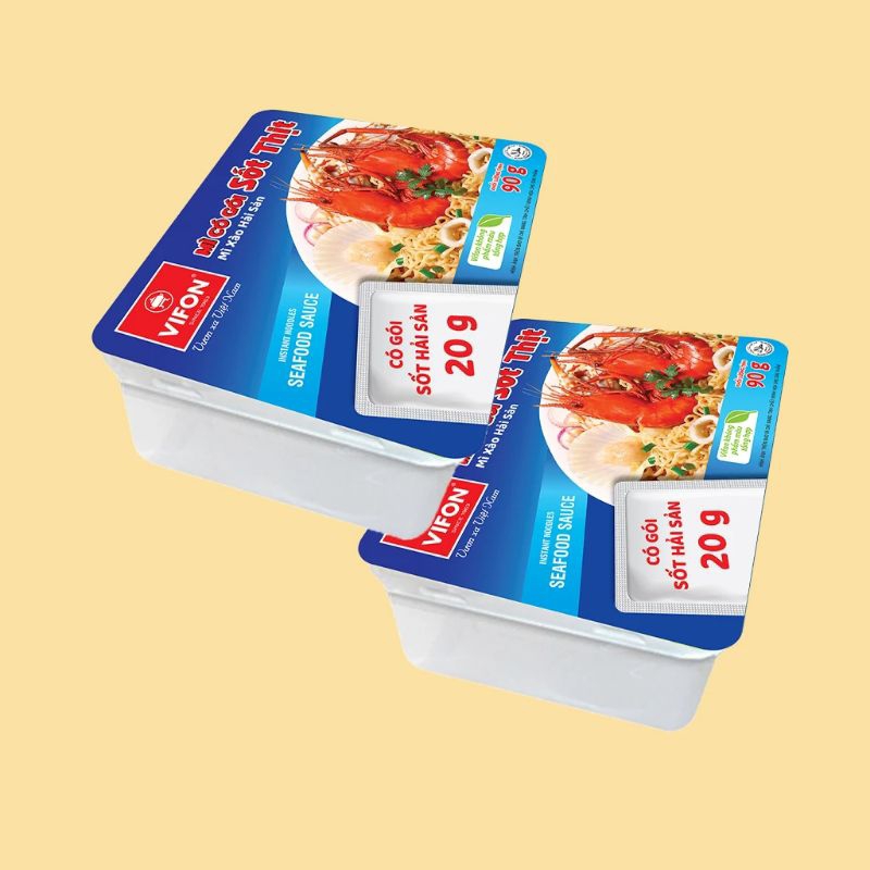Combo 5 khay mì Vifon Mì tương đen/ Bò xào sa tế/ Mì xào hải sản/ Mì xào Spaghetti/ Mì trộn pad Thái/ Tôm chua cay thái