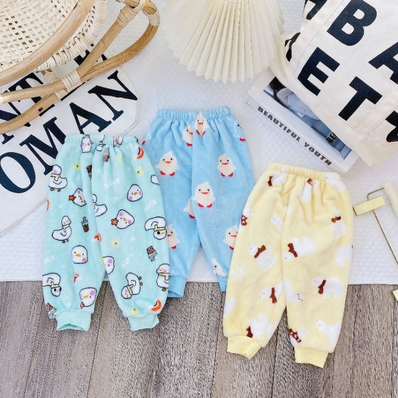 Quần Dài Lông Tuyết Siêu Nhẹ, Mềm Ấm Cho Bé 3-10KG, Nhiều Mẫu