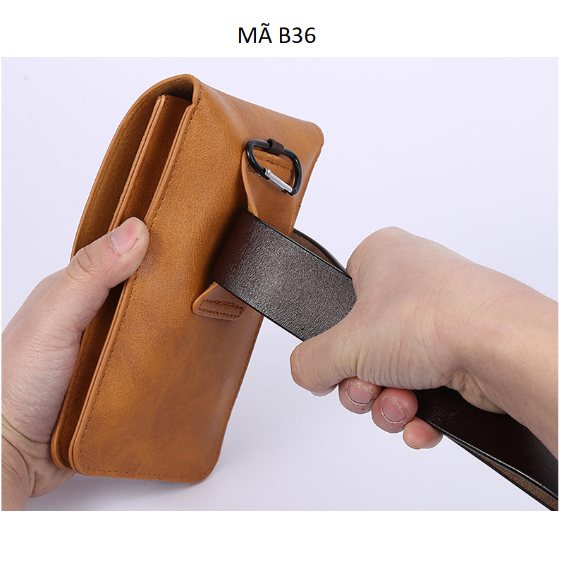 Bao da điện thoại đeo thắt lưng Mã B36B