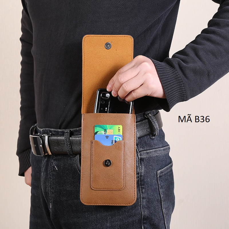 Bao da điện thoại đeo thắt lưng Mã B36B
