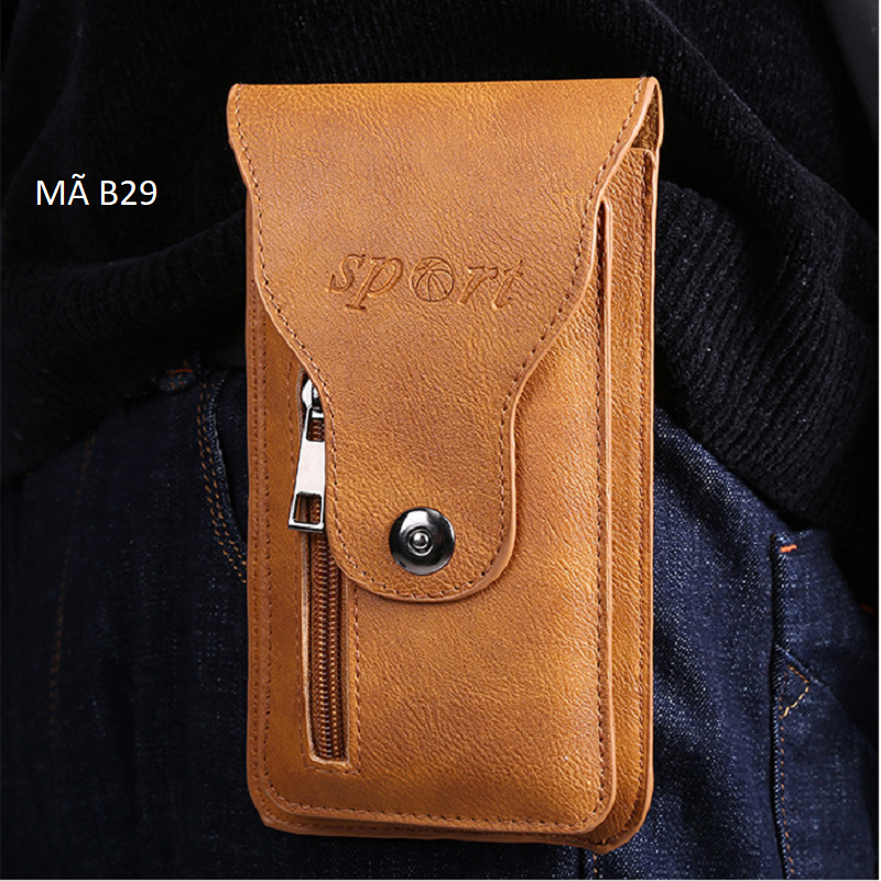 Bao da điện thoại đeo thắt lưng Mã B29B